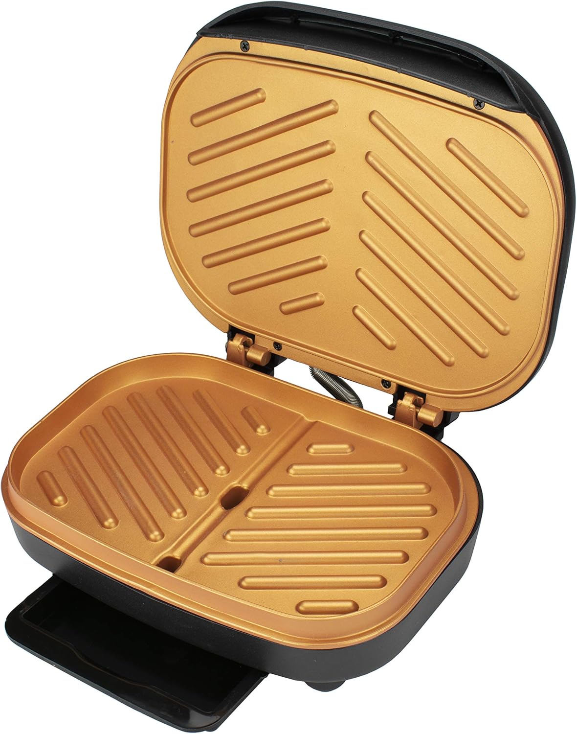 Brentwood Appliances TS606BK – Parrilla de cobre eléctrica antiadherente de 2 porciones de 750 W para interiores y prensa Panini, tamaño único,