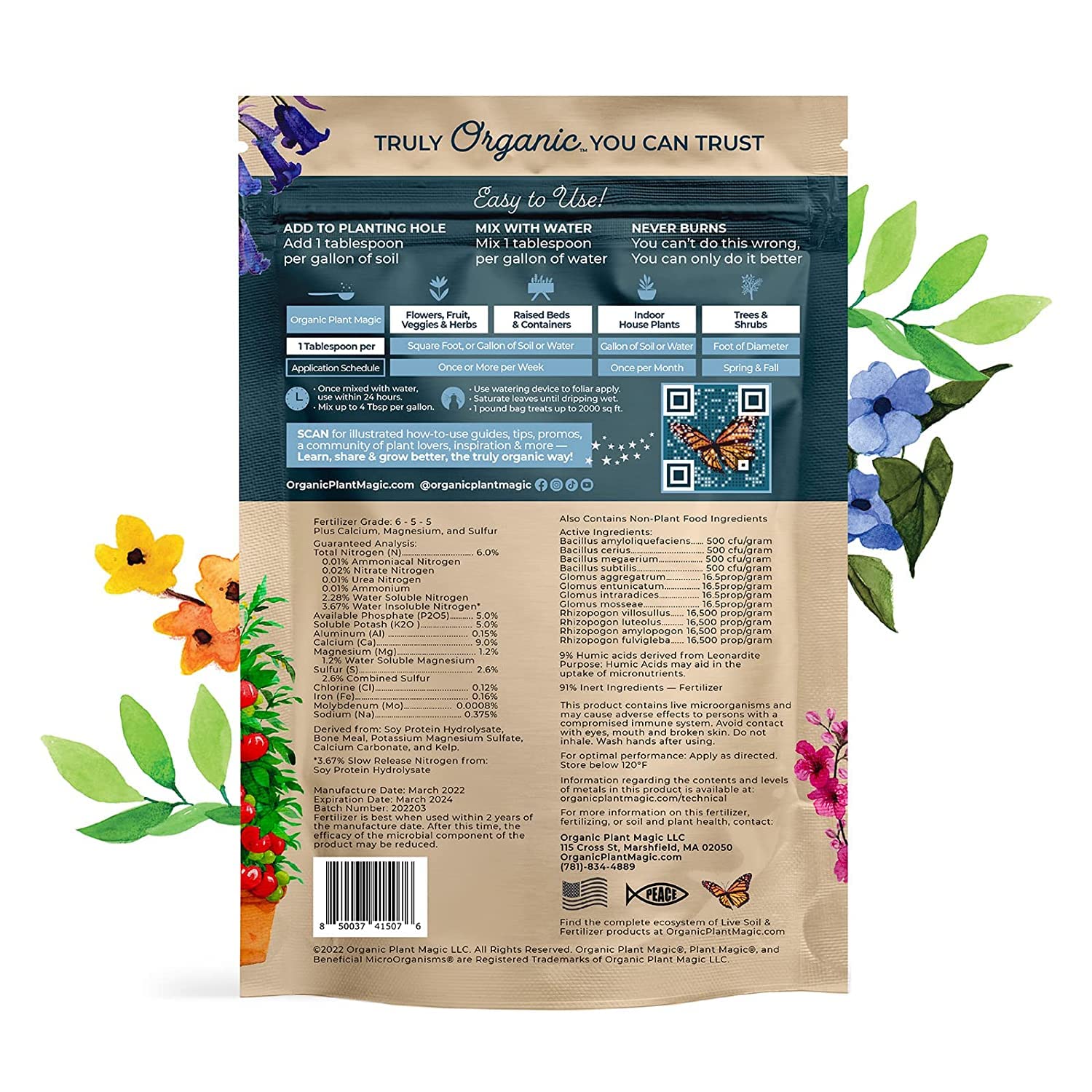 Organic Plant Magic  Té de compost instantáneo -100% Fertilizante OrgánicoFácil de usar