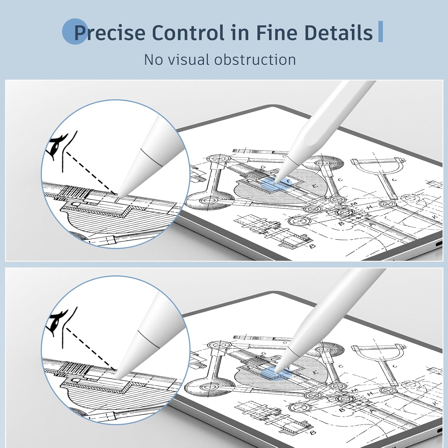 MEKO Paquete de 6 puntas de repuesto para Apple Pencil de 12 generación, puntas de Apple Pencil duraderas mejoradas de 2 generación y puntas ultra