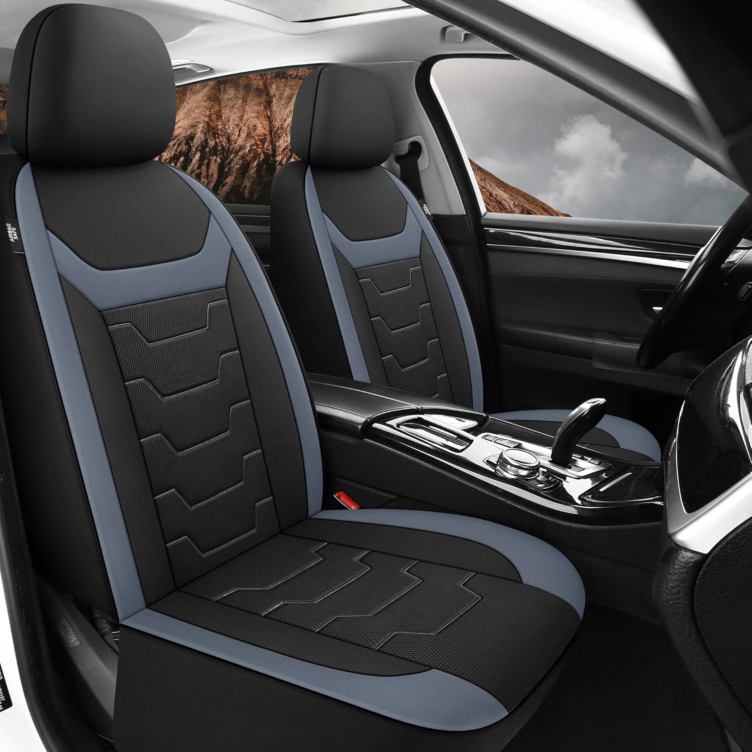 CAROMOP Fundas de asiento de coche transpirables para asientos completos, fundas de asiento de tela de malla de aire 3D para automóviles, fundas