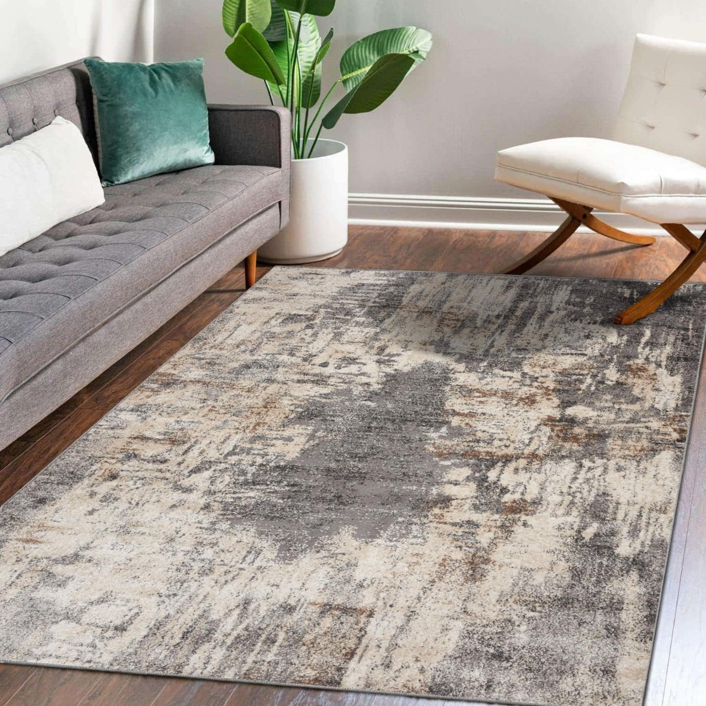 7680 – Alfombra abstracta moderna, tamaño grande