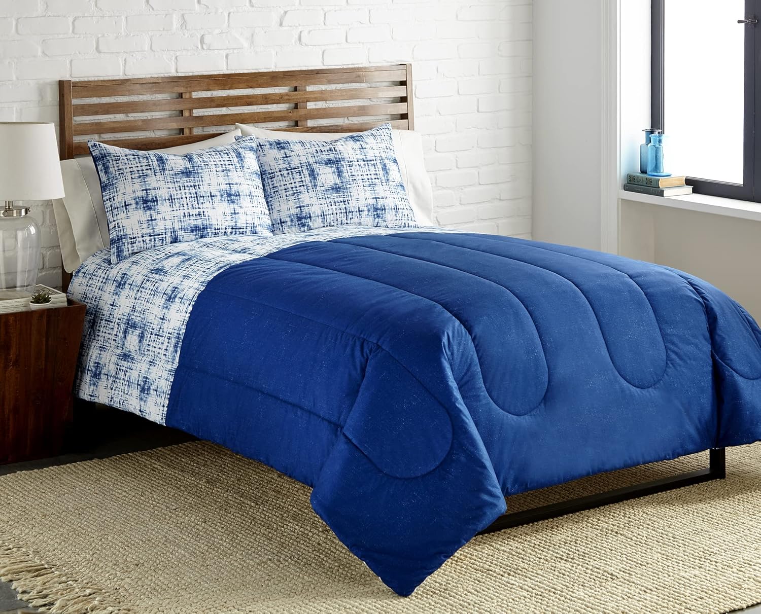 Thermee Micro Flannel Juego de edredón tamaño matrimonialqueen, ropa de cama de felpa, suave y cálida, lavar y secar a máquina, cuadros de acuarela