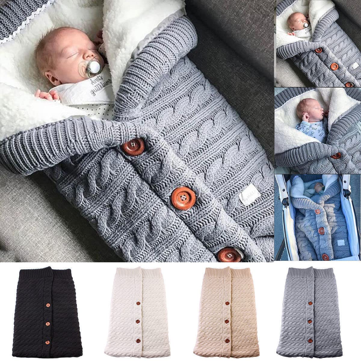 Saco de dormir de invierno para bebé gris