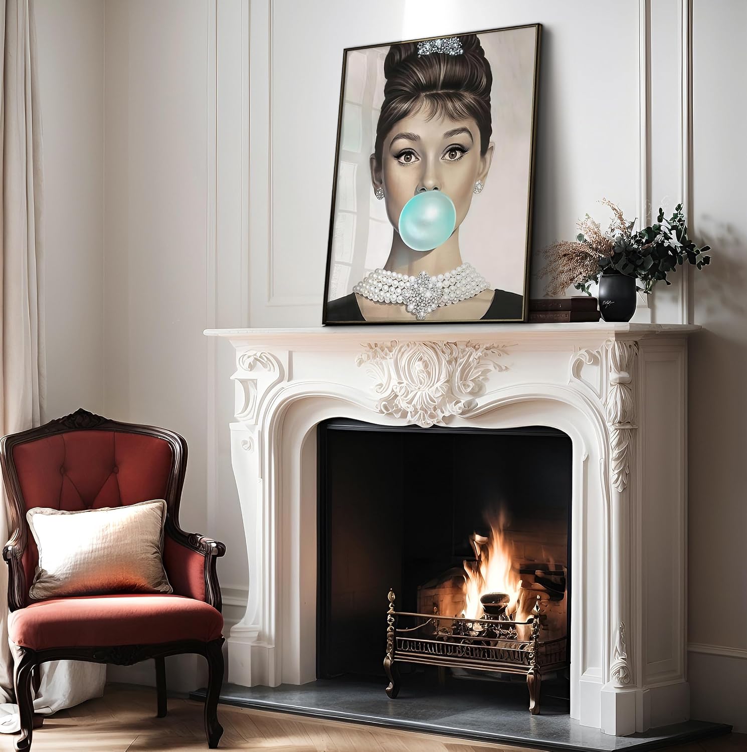Poster Master Póster Audrey Hepburn  Estampado de goma de mascar  Arte de moda  Arte de joyería  Arte pop  Regalo para hombres y mujeres  Decoración