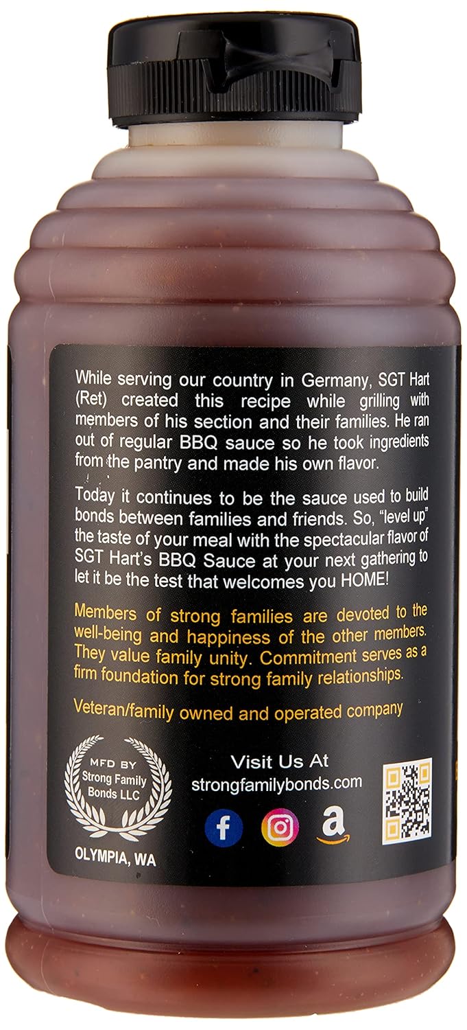 SGT. Hart’s BBQ Sauce Paquete de edición limitada con salsas de barbacoa de chipotle originales e intensas, salsa para glaseados, adobos y salsas,
