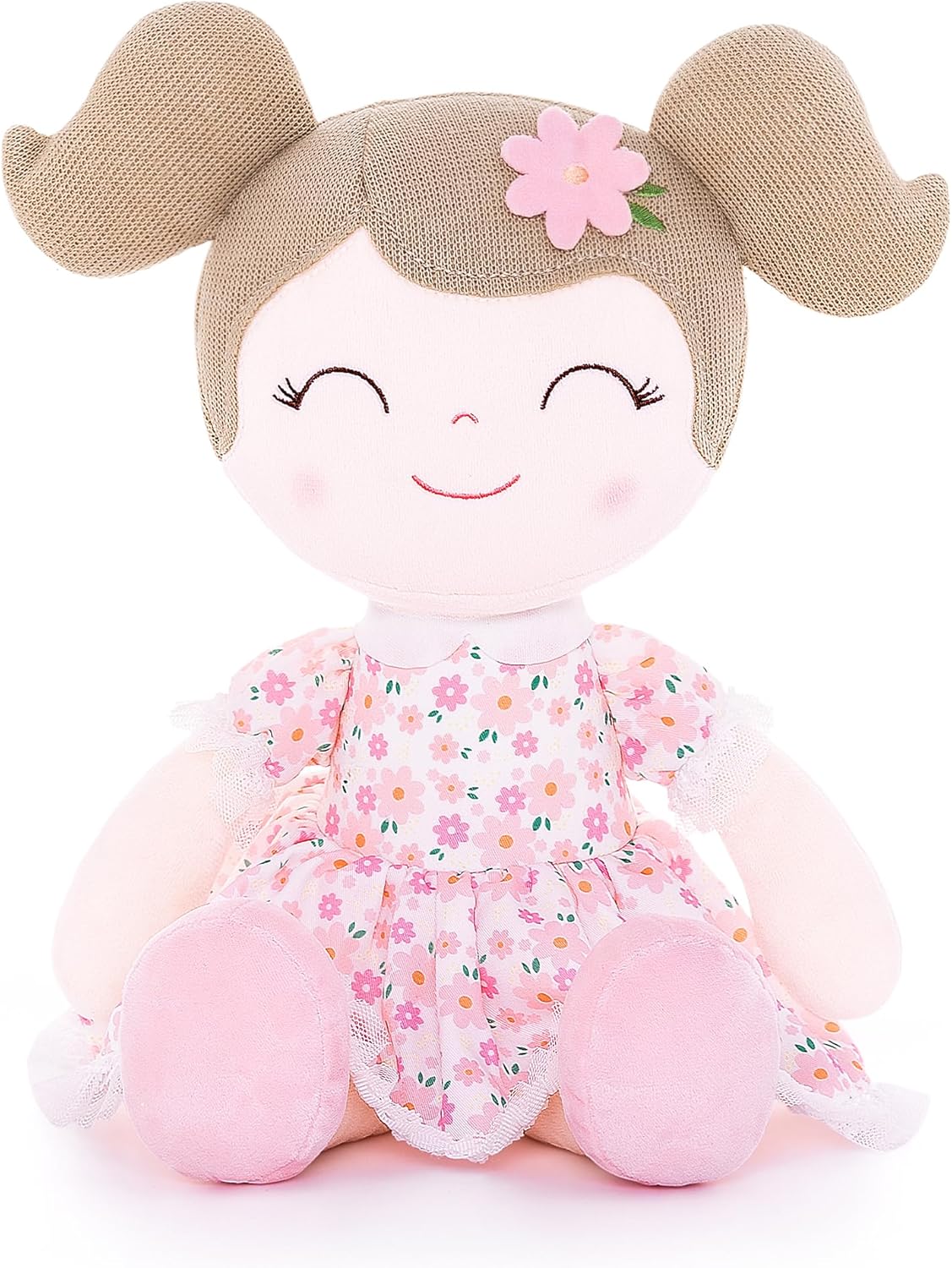 Gloveleya Baby Girl Gift First Baby Doll Plush Doll Print Sunflowers 15.5″ con caja de regalo