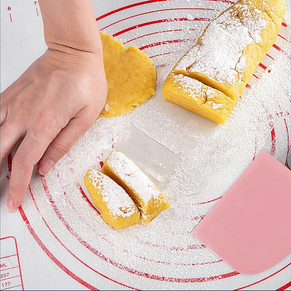 ALLTOP Espátula de cuenco y rascador de banco, herramienta de plástico flexible multiusos para repostería, raspadores de alimentos para masa de pan,