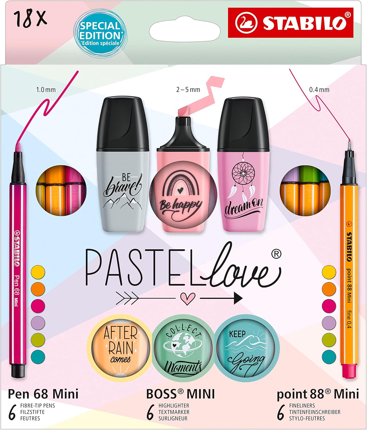 Stabilo Point 88 Pen 68 Marker Wallet Set, Multicolor