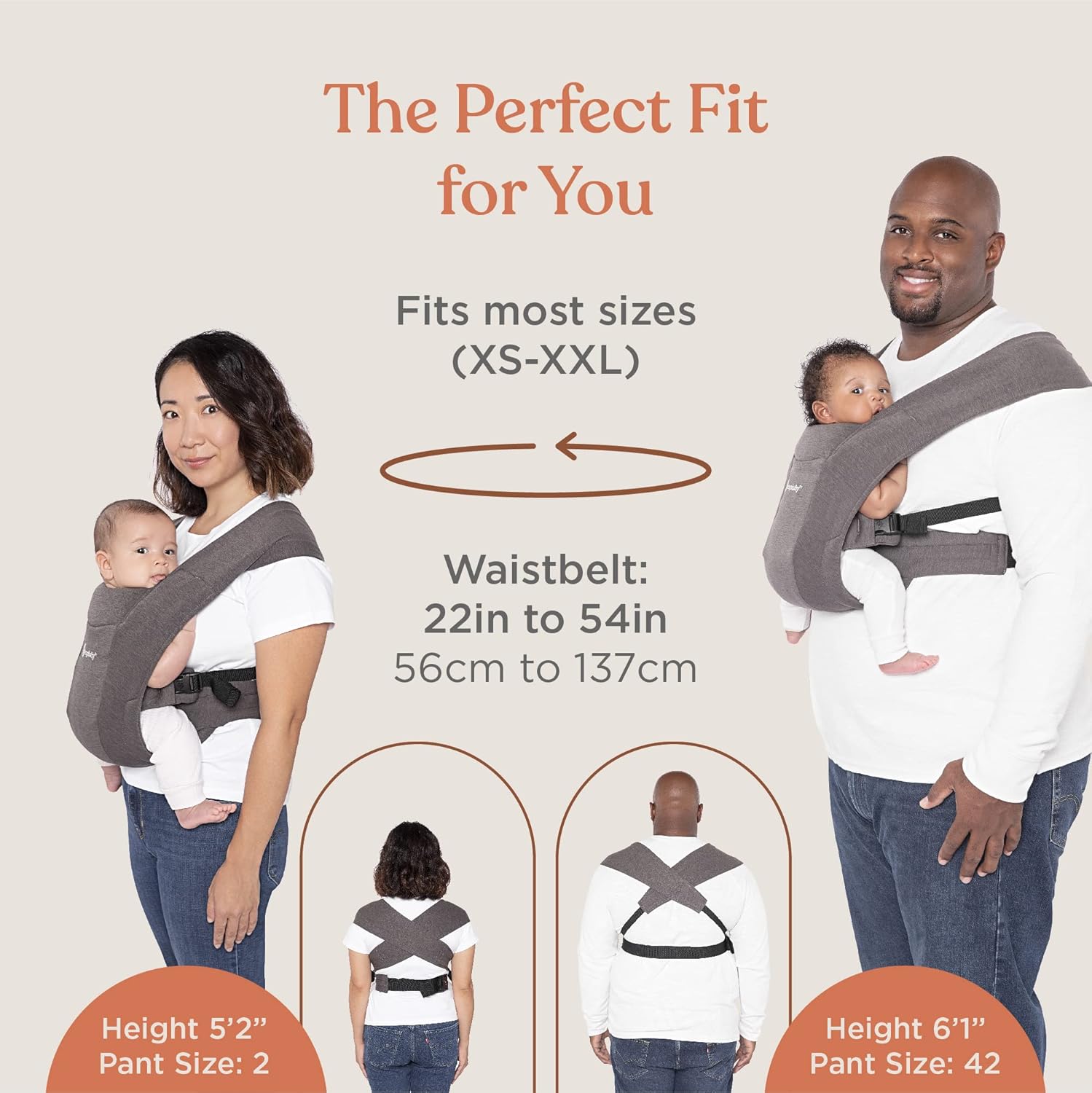 Ergobaby Embrace – Portabebés acogedor para recién nacidos (3.2-11.3 kilogramos), gris jaspeado