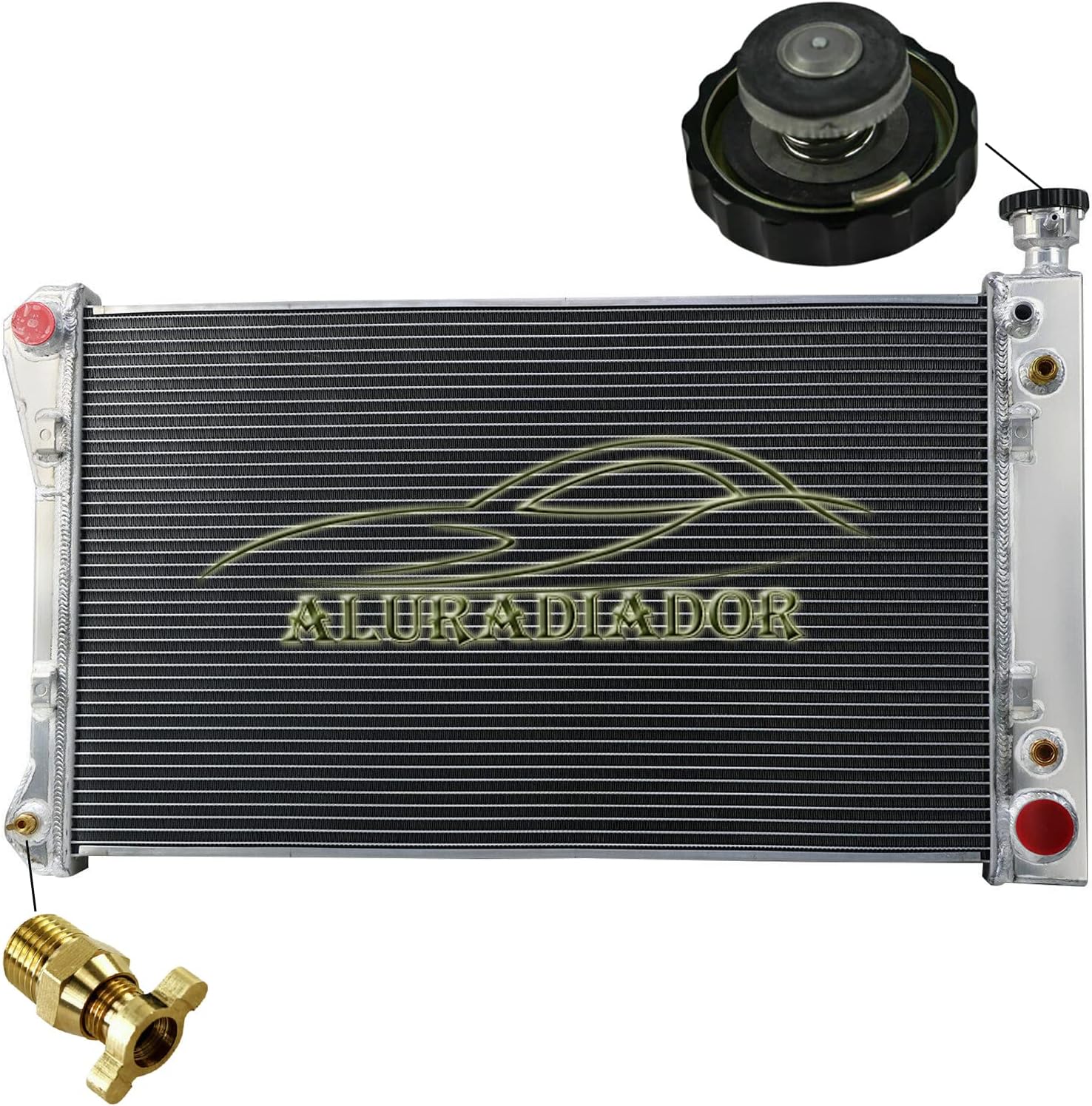AluRadiador Radiador de aluminio para ChevyGMC C1500 C2500 C3500 K1500 K1500 K2500 K3500 P30 P3500 5.0L 5.7L V8 4.3L V6 Gas Cheyenne Silverado
