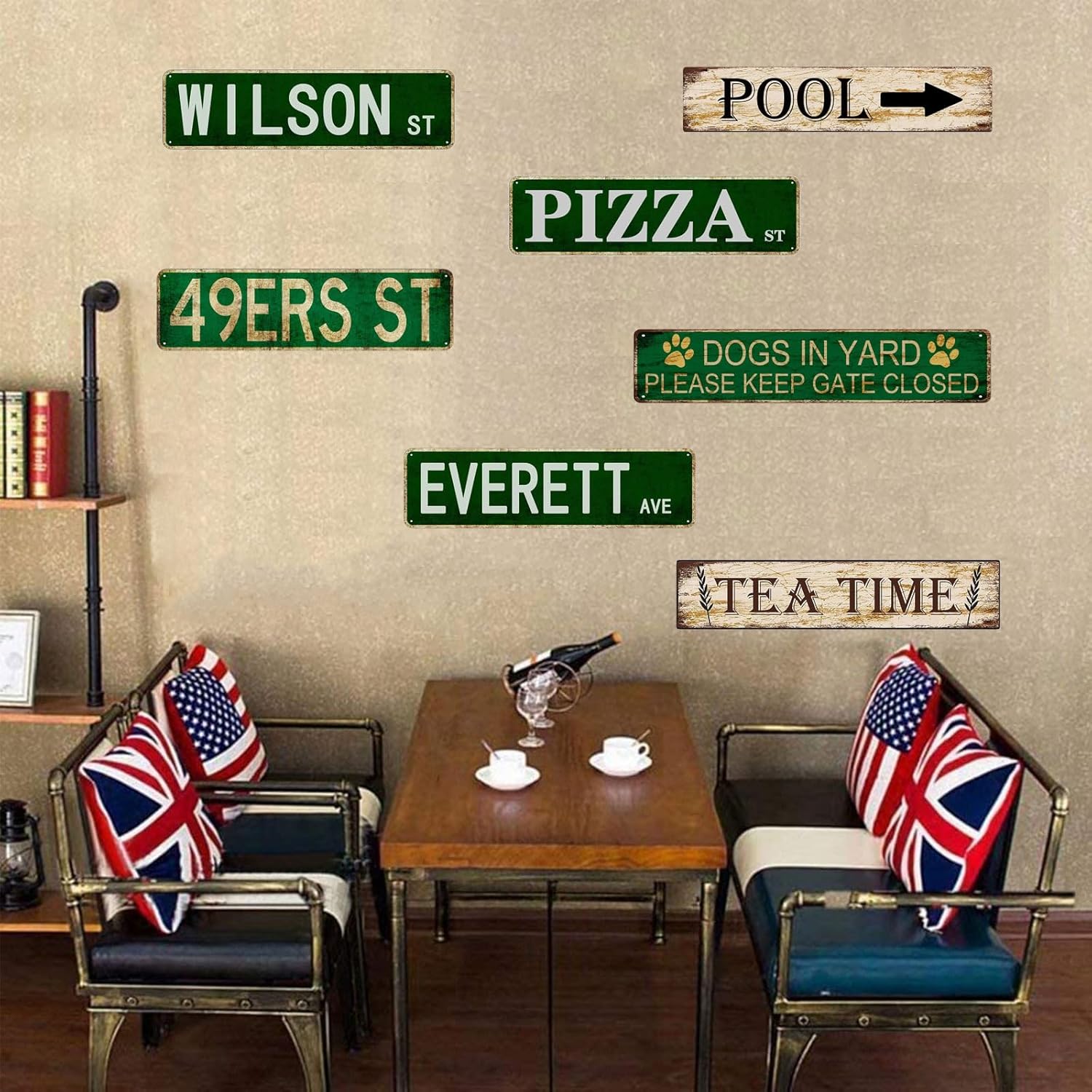Letrero de metal vintage para cuarto de servicio, retro, rústico, decoración de pared, regalo de 4 x 16 pulgadas