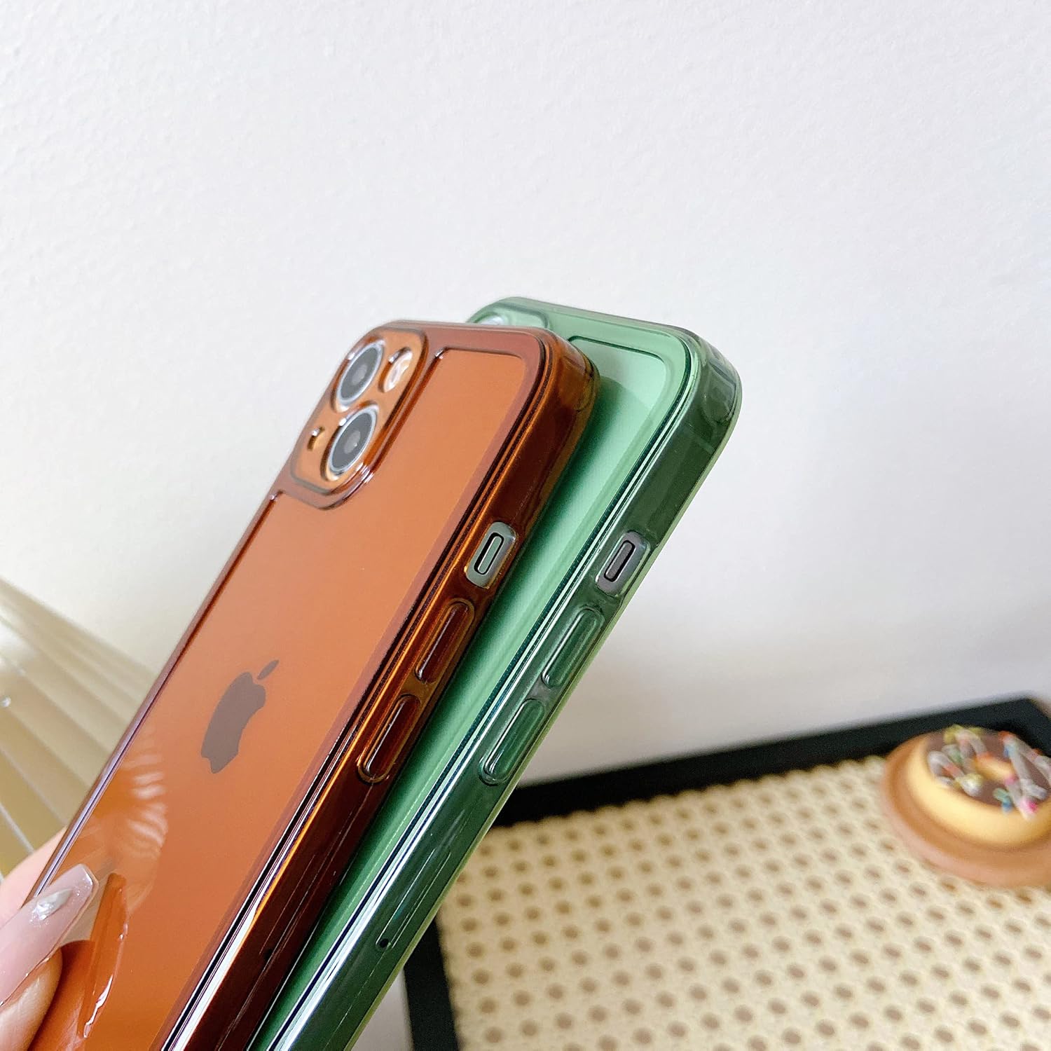 ZTOFERA Funda para iPhone 15 6.1 pulgadas, Transparente Suave Silicona Bumper Protector Retro Color Transparente A Prueba de Golpes Caja Del