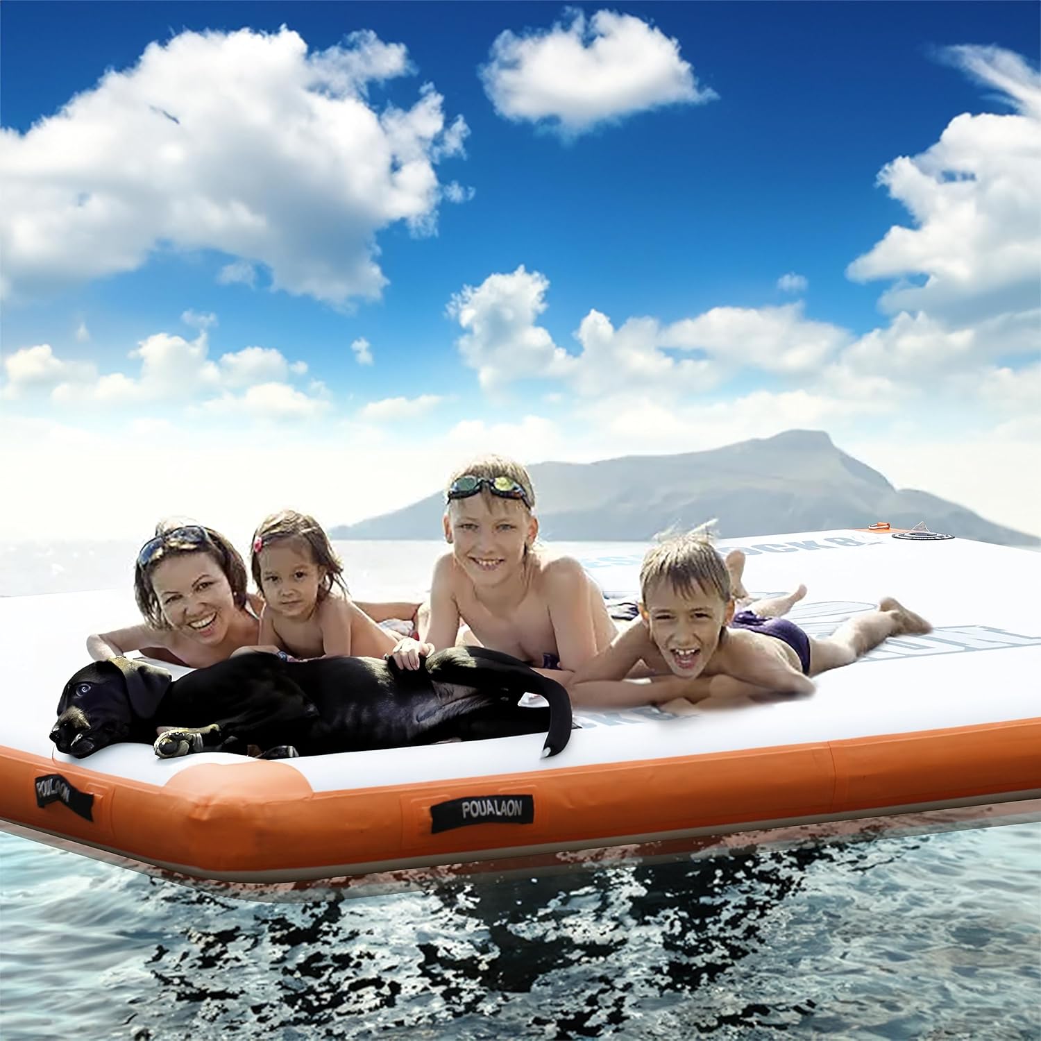 Inflatable Floating Dock  Floating Docks for Lakes & Boats, Inflatable Island, Swim Platform Blocks, Quick Inflation, Floating Mats for The Water