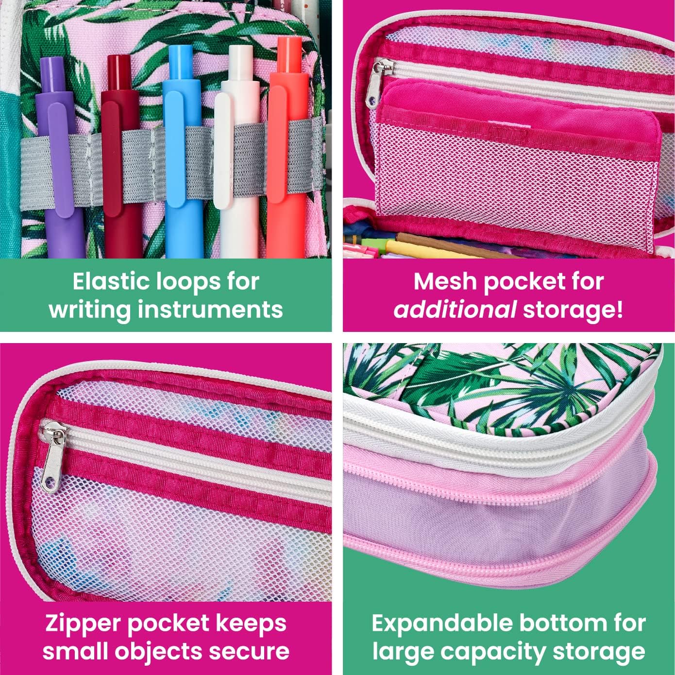 It’s Academic Estuche expansible para lápices, bolsa portátil para suministros escolares y de oficina, bolsa organizadora de viaje, compacta, alta