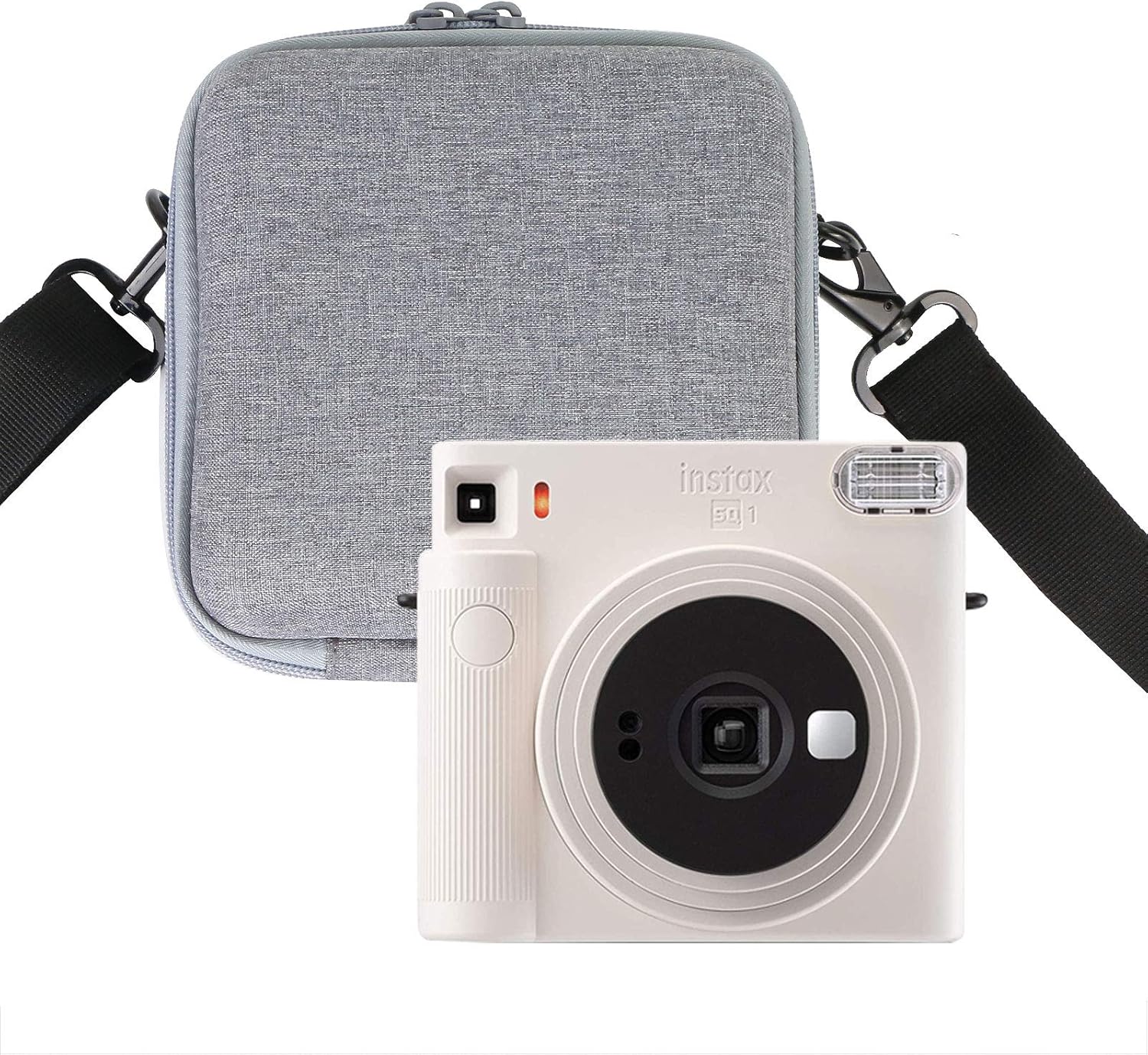 Aenllosi Estuche rígido de transporte compatible con cámara instantánea Fujifilm Instax Square SQ1, bolsillo de malla para película Fujifilm Instax