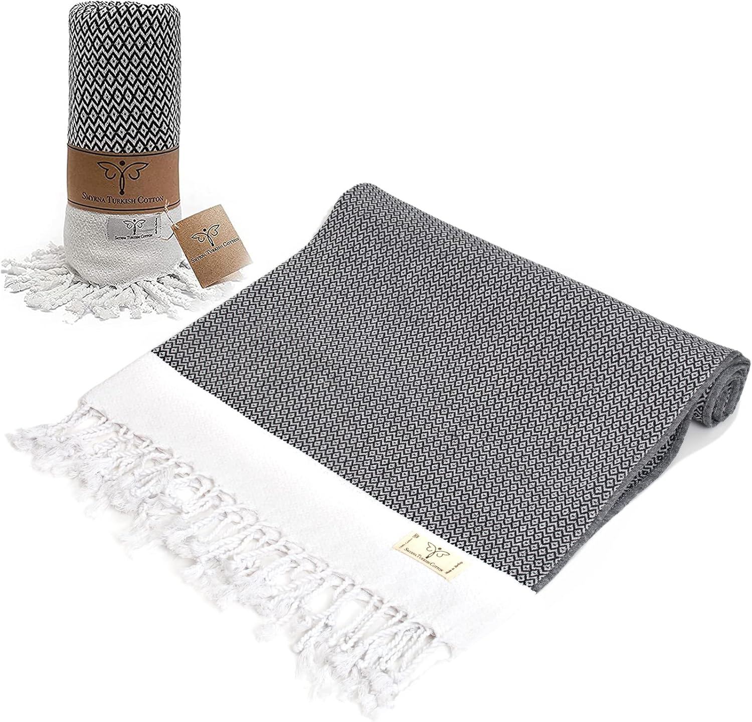 Smyrna Turkish Cotton – Toalla turca original para la playa, 37 x 71 pulgadas, pestemal y toalla turca para spa, playa, alberca, gimnasio y baño