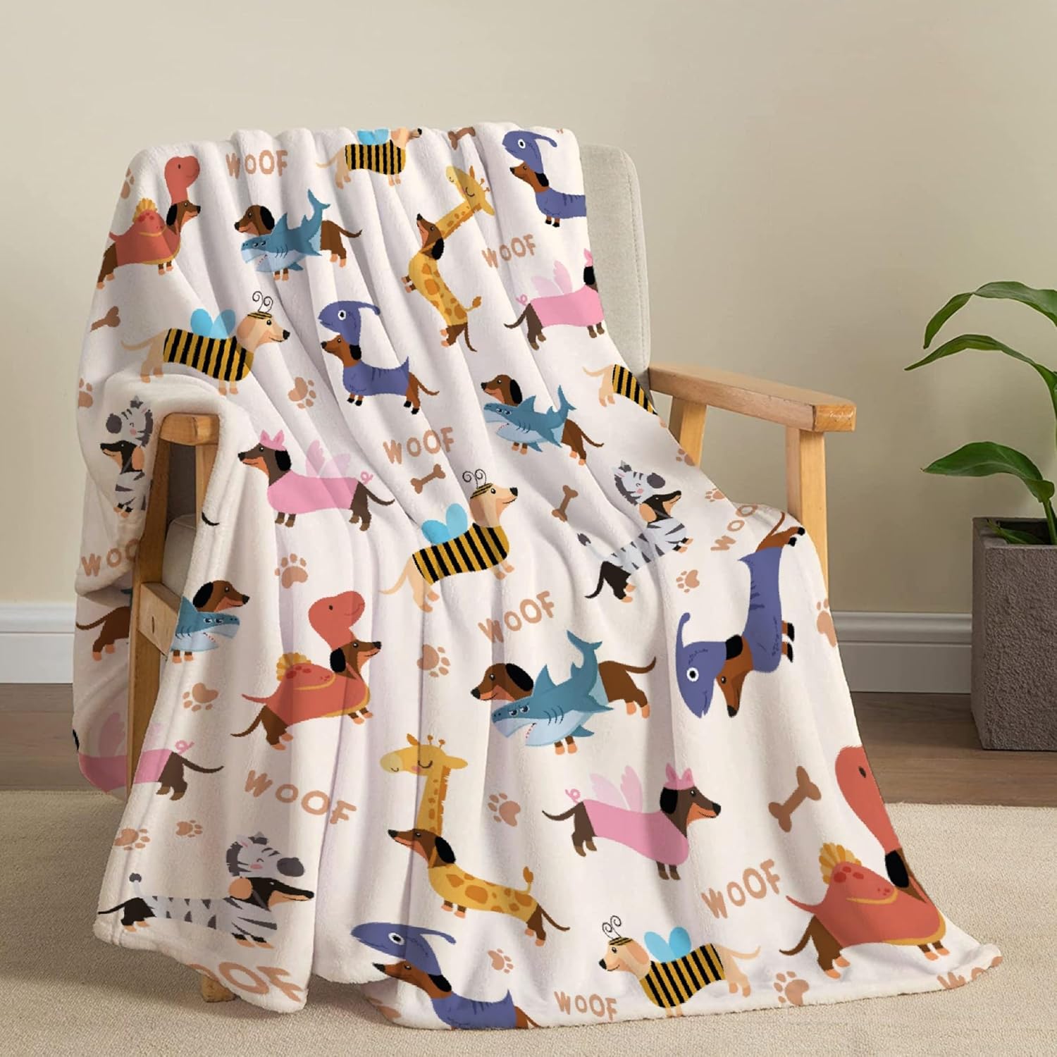 Manta de perro salchicha para regalar a perros, manta de forro polar súper suave, acogedora manta de franela con aire acondicionado, regalos de