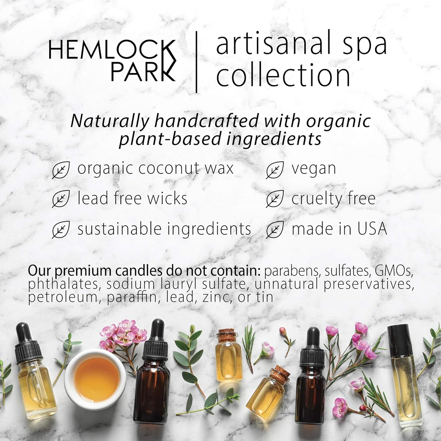 Hemlock Park Colección Artesanal Spa  Vela de boticario, jabón de manteca de karité, bomba de baño, baño de sal mineral  Hecho a mano con