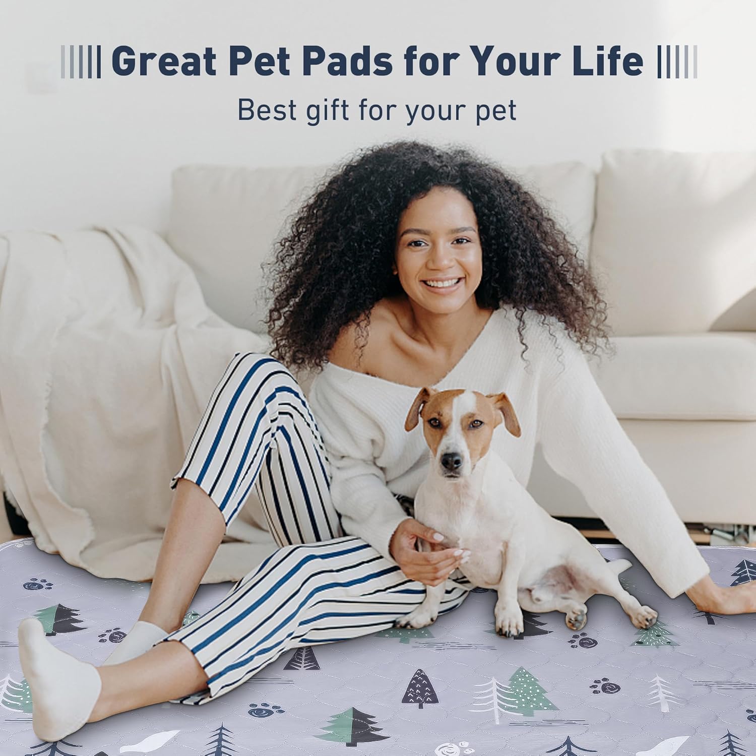 UPSKY Almohadillas lavables para orina de perros, paquete de 2 almohadillas reutilizables para cachorros, almohadillas súper absorbentes,