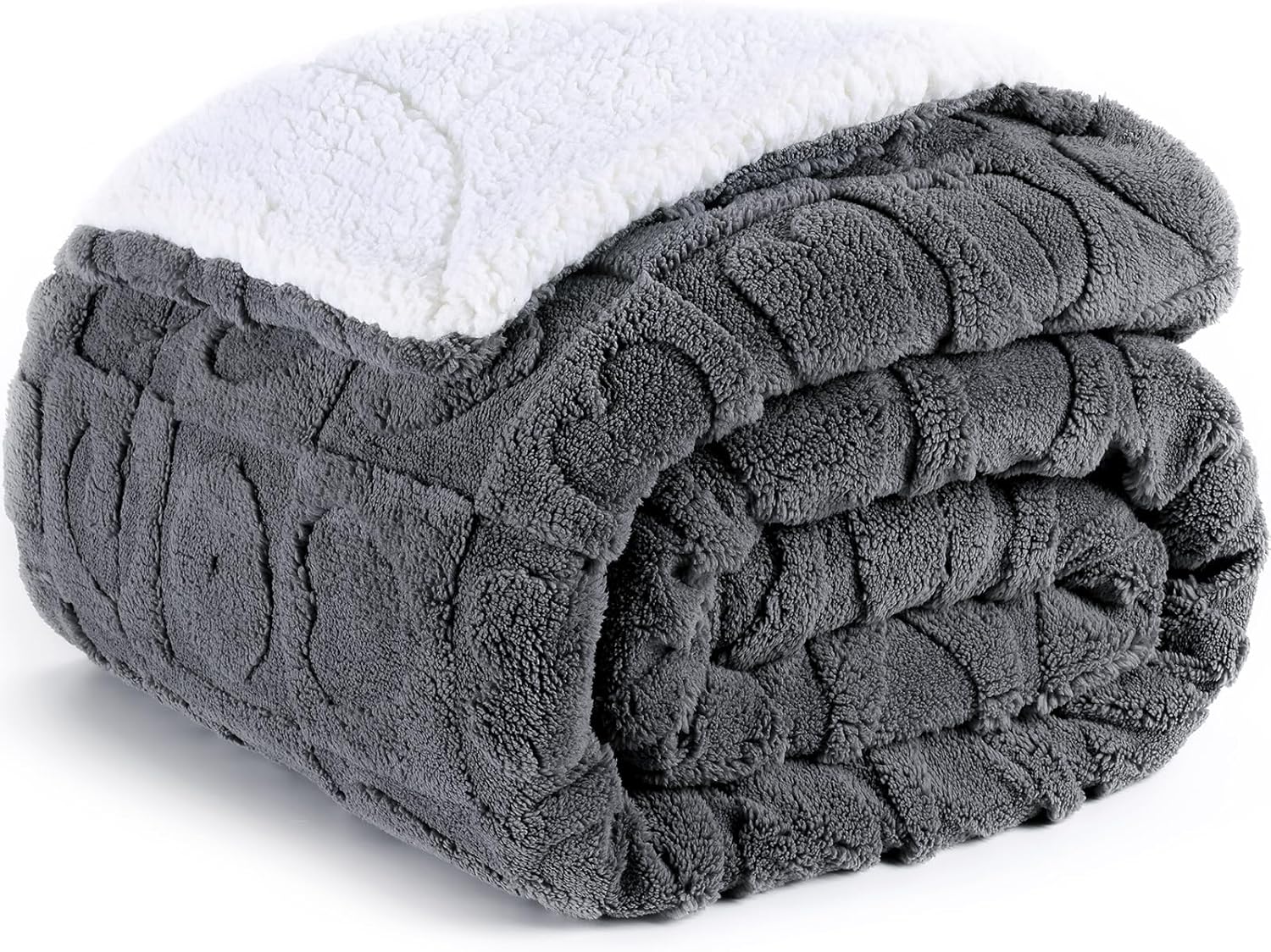PanxHome Manta Sherpa de 520 GSM, cálida y gruesa para invierno, manta jacquard única con corazón del alfabeto para sofá, manta decorativa suave y