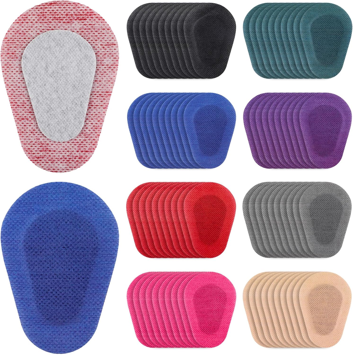 80 parches adhesivos para los ojos, almohadillas desechables para adultos, vendajes adhesivos sin látex (3.3 x 2.3 pulgadas, colores mixtos)