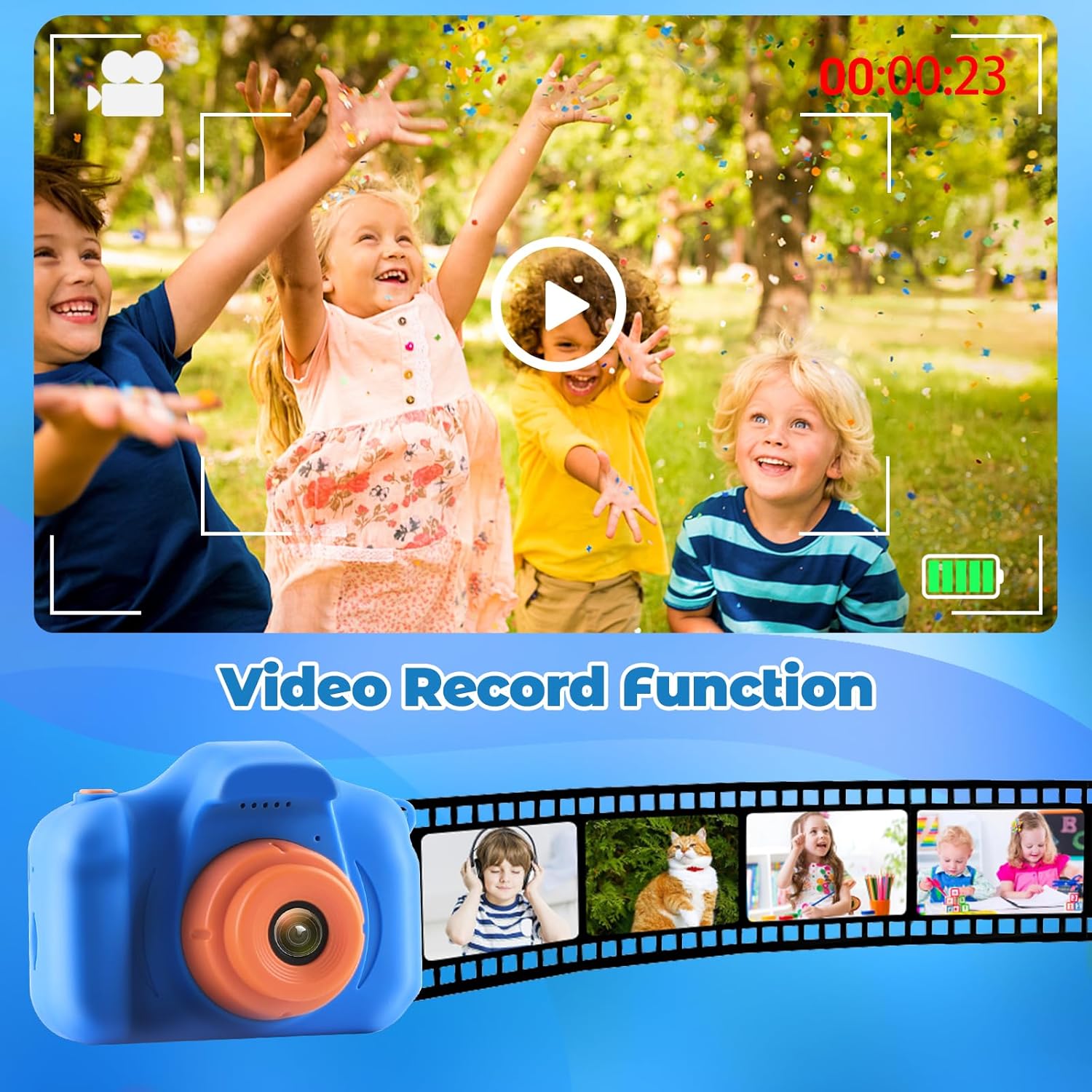 HOMHOW Cámara digital HD para niños, cámara digital para niños y niñas, cámara selfie para niños, juguetes de Navidad, regalo de cumpleaños, edad 3,