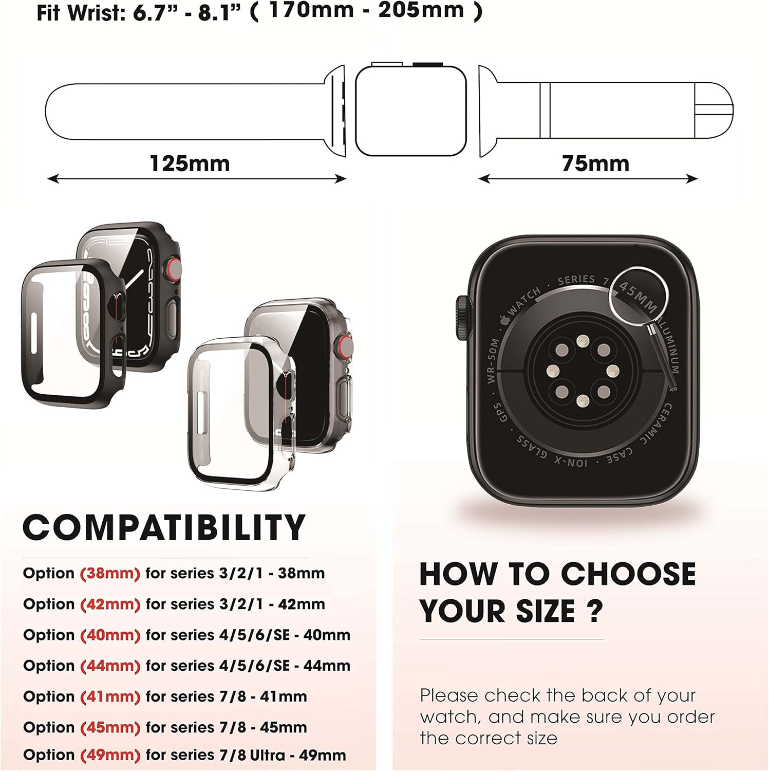 Correa de cocodrilo hecha a mano compatible con Apple Watch Correa de cocodrilo Iwatch Smart de 1.496 pulgadas, 1.575 pulgadas, 1.654 pulgadas,