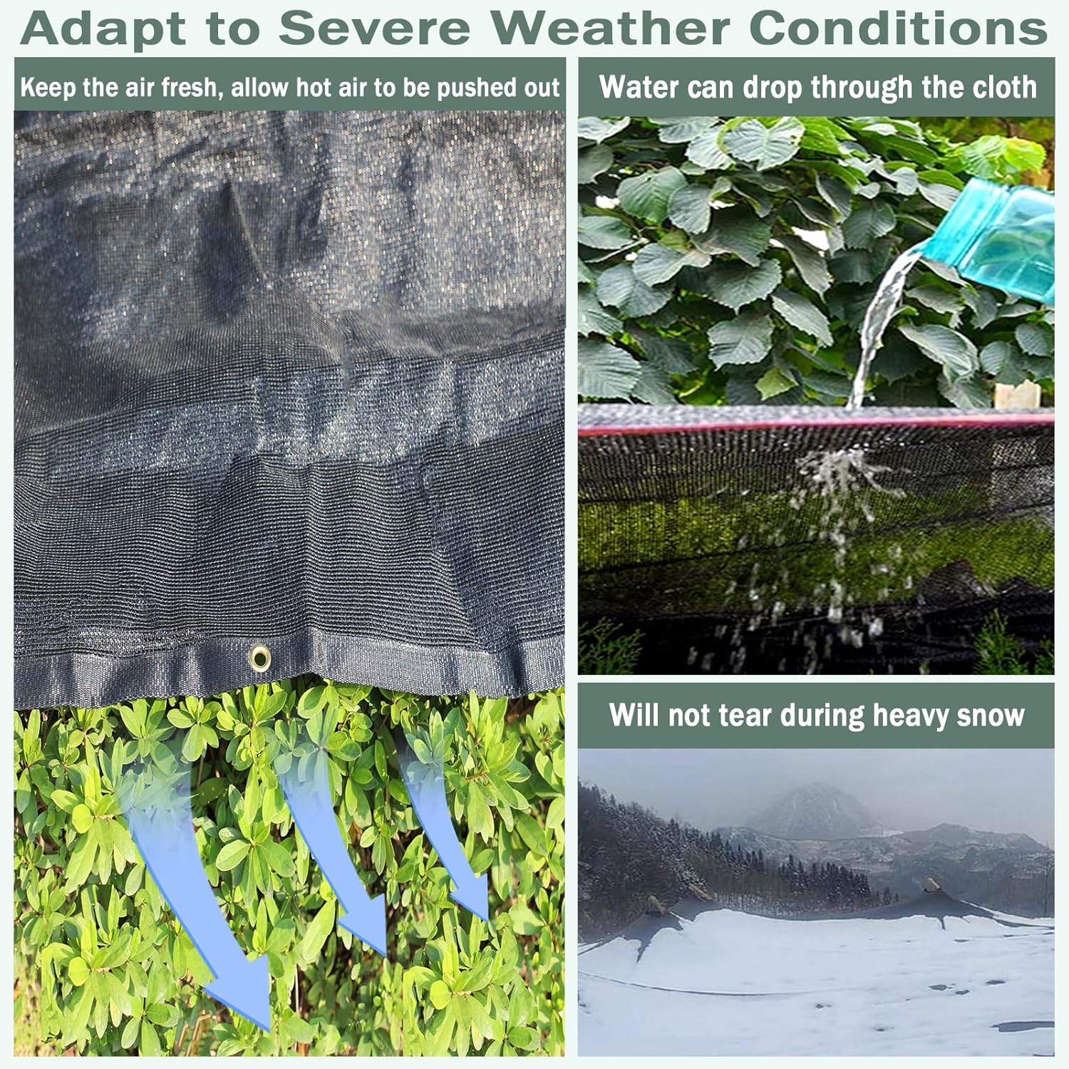Lona de malla resistente 90% negra de 6 x 12 pies, borde sellado con ojales para cubierta de plantas al aire libre, patio, tomates, granero,