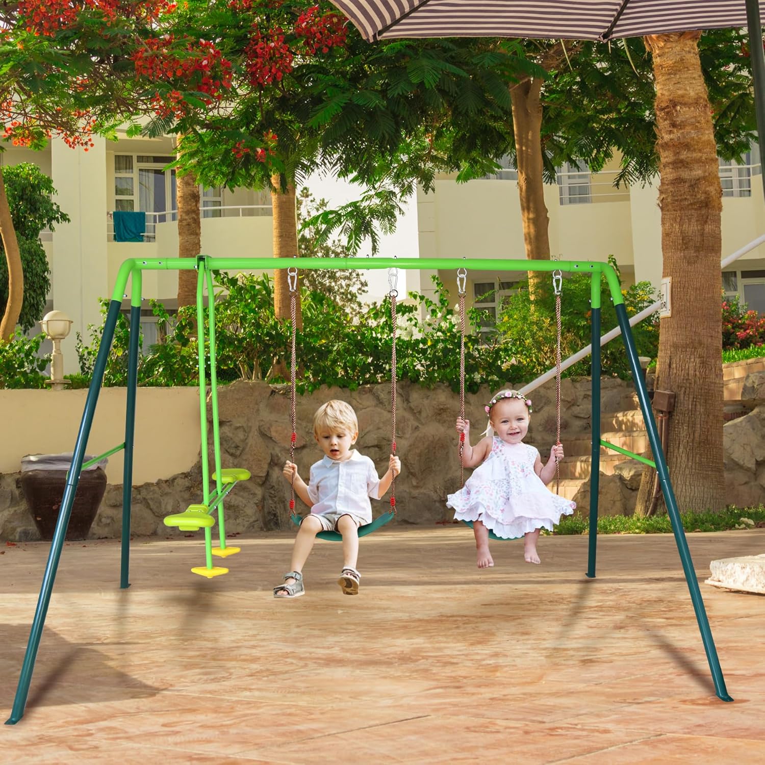 RedSwing Asiento de columpio para niños al aire libre con cuerda de 57-86 pulgadas, repuesto de asiento de columpio de seguridad para niños,