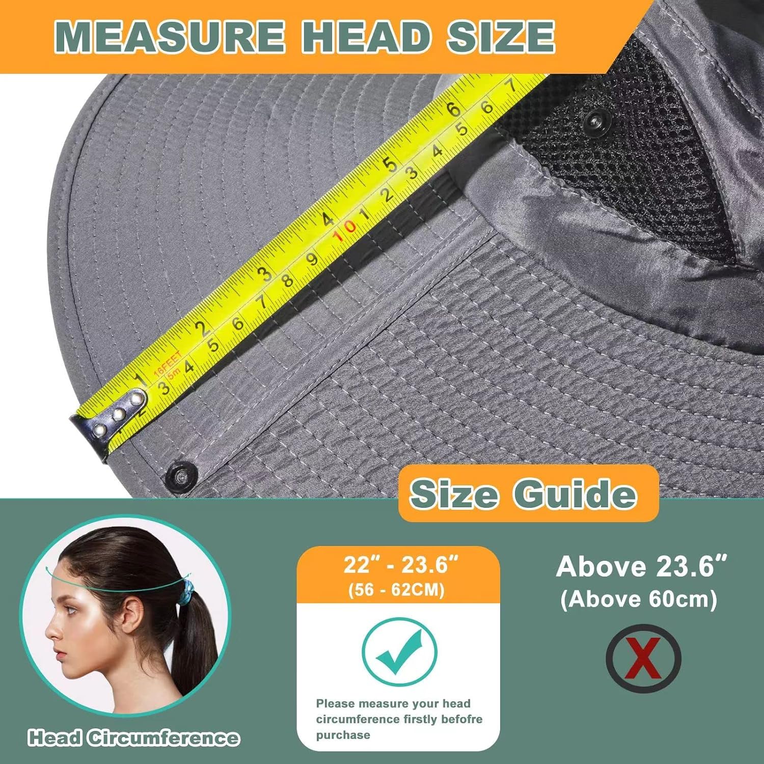 Sombrero de sol de ala súper ancha para hombres y mujeres, camuflaje verde.., Gris (Deep Grey)