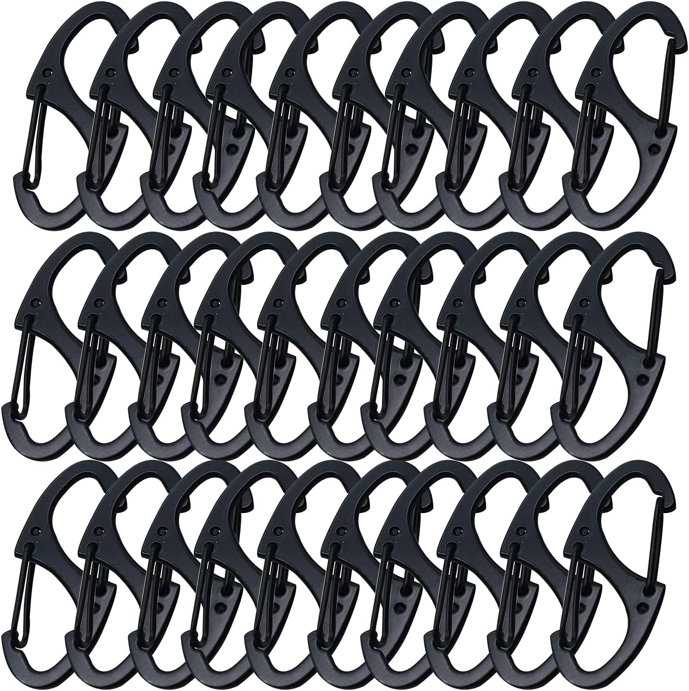 Mosquetón pequeño de 1.6 pulgadas (1.614 in) de metal de doble cara para puerta de resorte, ganchos a presión, accesorios de cierre de llavero