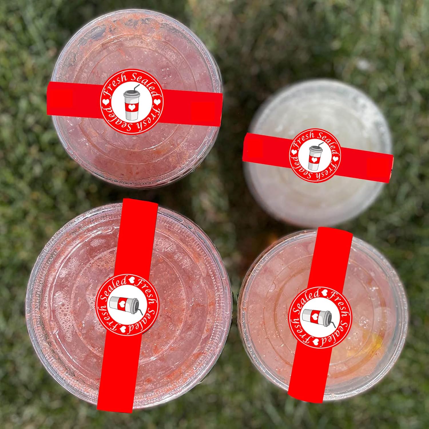 Sellos seguros y seguros a prueba de manipulaciones para tapas de bebidas de Navidad, 1 x 9 pulgadas, selladas para etiquetas de frescura,