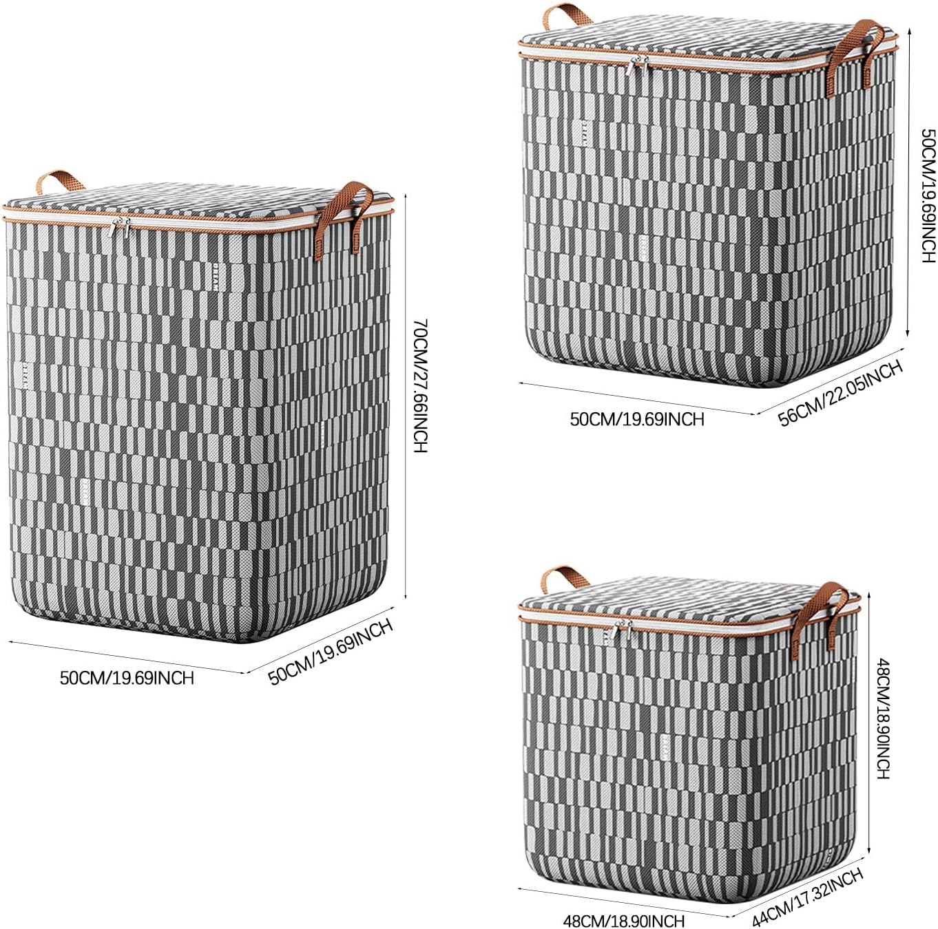 Bolsas de almacenamiento grandes de 100 litros  Contenedores de almacenamiento plegables para armario, contenedores de almacenamiento con asas
