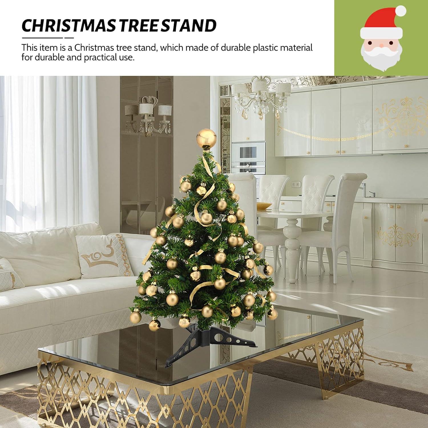 VOSAREA 6 soportes para árbol de Navidad, base de árbol de Navidad artificial, triabgle de mesa, mini soportes para árbol de Navidad (negro)
