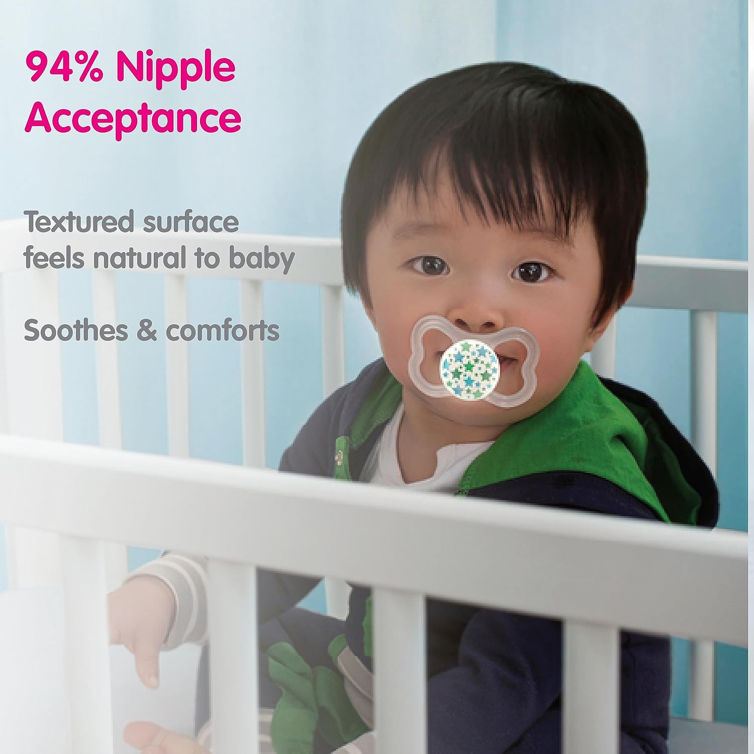 MAM Air Day & Night – Chupete para bebé, para piel sensible, brilla en la oscuridad, más de 16 meses, niña, 4 unidades