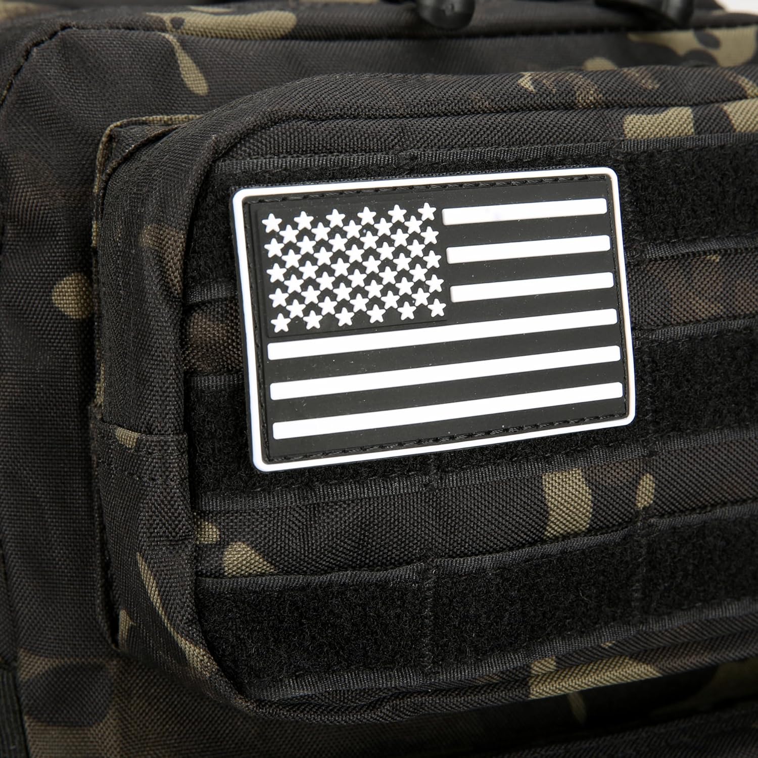 Mochila de asalto táctico de 45L paquete de asalto de 3 días con mochila impermeable Molle para mochilas tácticas, Camo Negro, Mochila