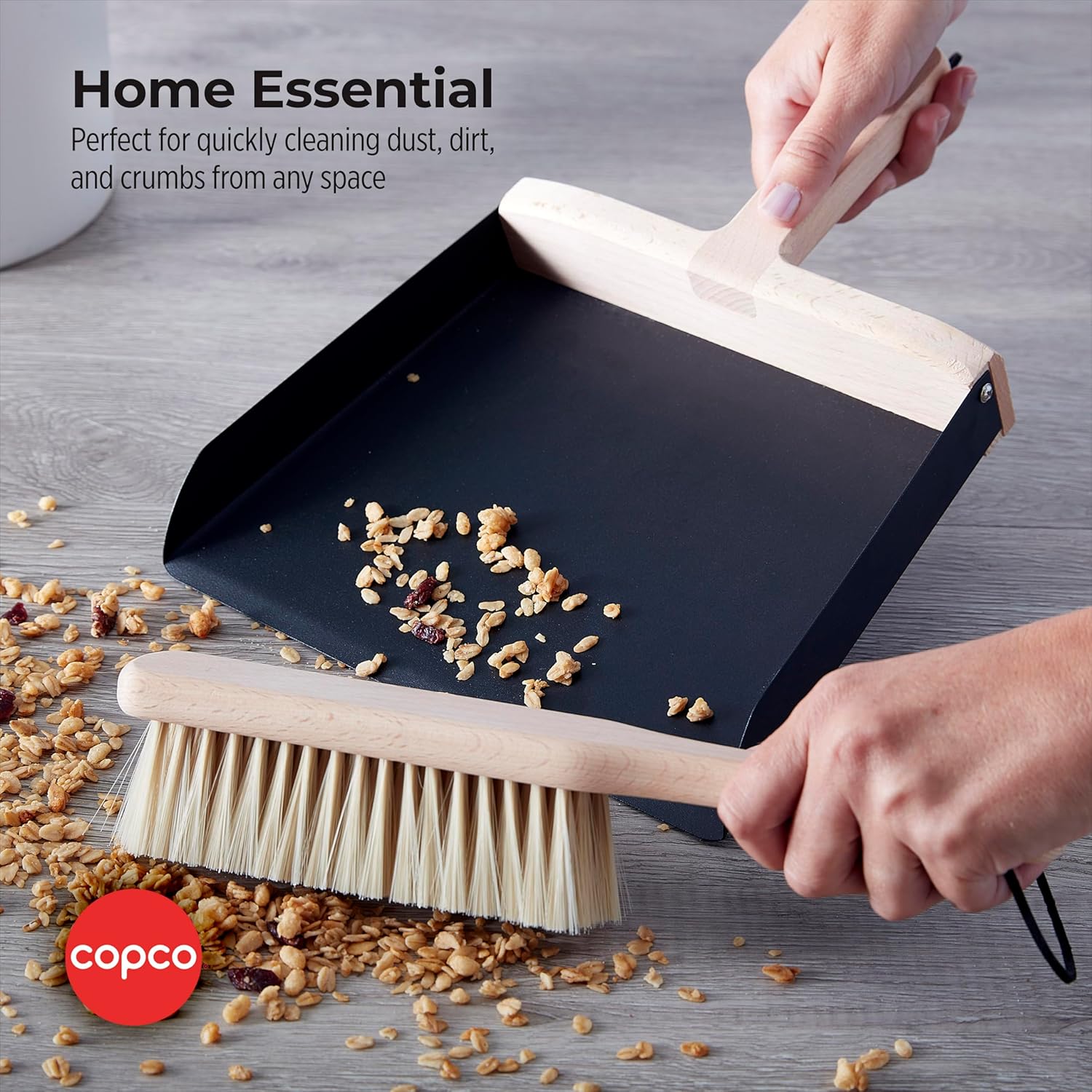 Copco Cepillo de limpieza de manos con sartén, madera de haya