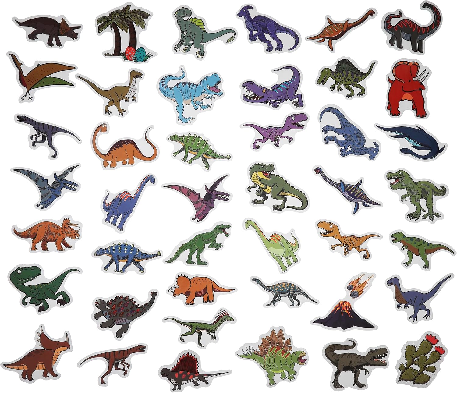 Paquete de 100 calcomanías de dinosaurio, recuerdos de fiesta de dinosaurios, decoraciones de cumpleaños