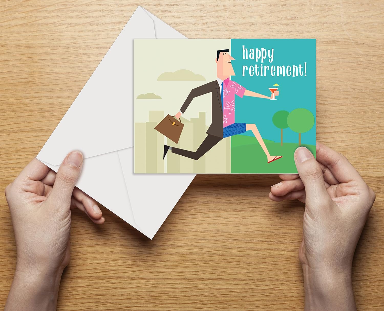 Better Office Products Paquete de 2 tarjetas de jubilación con sobres, felicitaciones por tu jubilación, tarjetas grandes (5 x 7 pulgadas), 2
