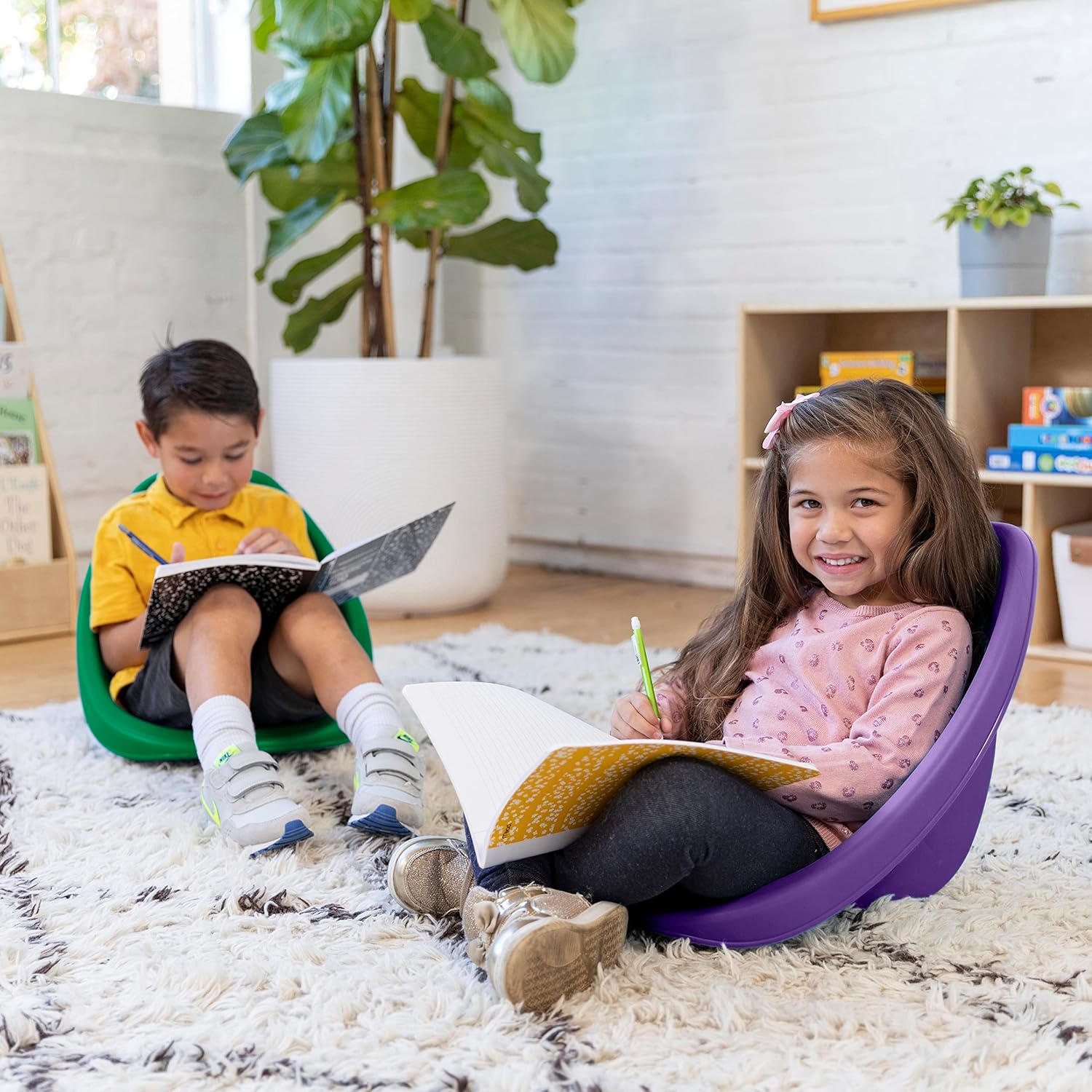 ECR4Kids Asiento de piso Leaf – Silla mecedora, primaria, 6 piezas