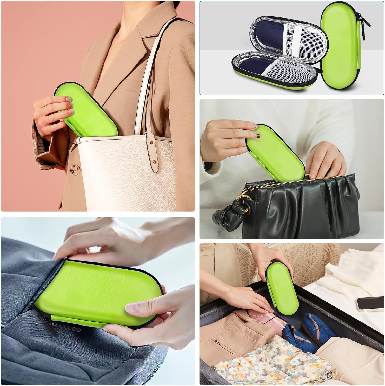 MOSLA Estuche de viaje para diabéticos, bolsa de enfriamiento aislada con 2 paquetes de hielo para bolígrafos de insulina y otros suministros para