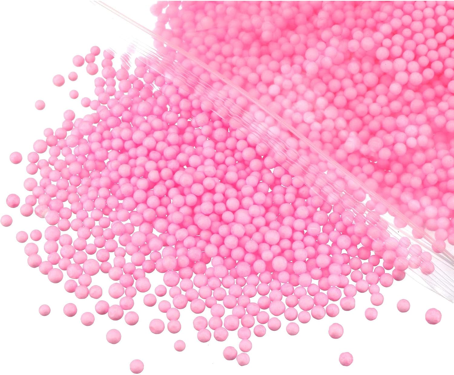 uxcell 1 paquete de bolas redondas de espuma de poliestireno rosa de 0.1 pulgadas para las artes, manualidades, decoraciones de fiesta, rellenos de