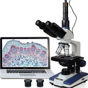 Vision Scientific Microscopio compuesto trinocular Siedentopf VS-60T-RC-DT1.3, aumento 40X-2500X, oculares WF 10X y 25X, etapa mecánica de doble Vision Scientific Microscopio compuesto trinocular Siedentopf VS-60T-RC-DT1.3, aumento 40X-2500X, oculares WF 10X y 25X, etapa mecánica de doble