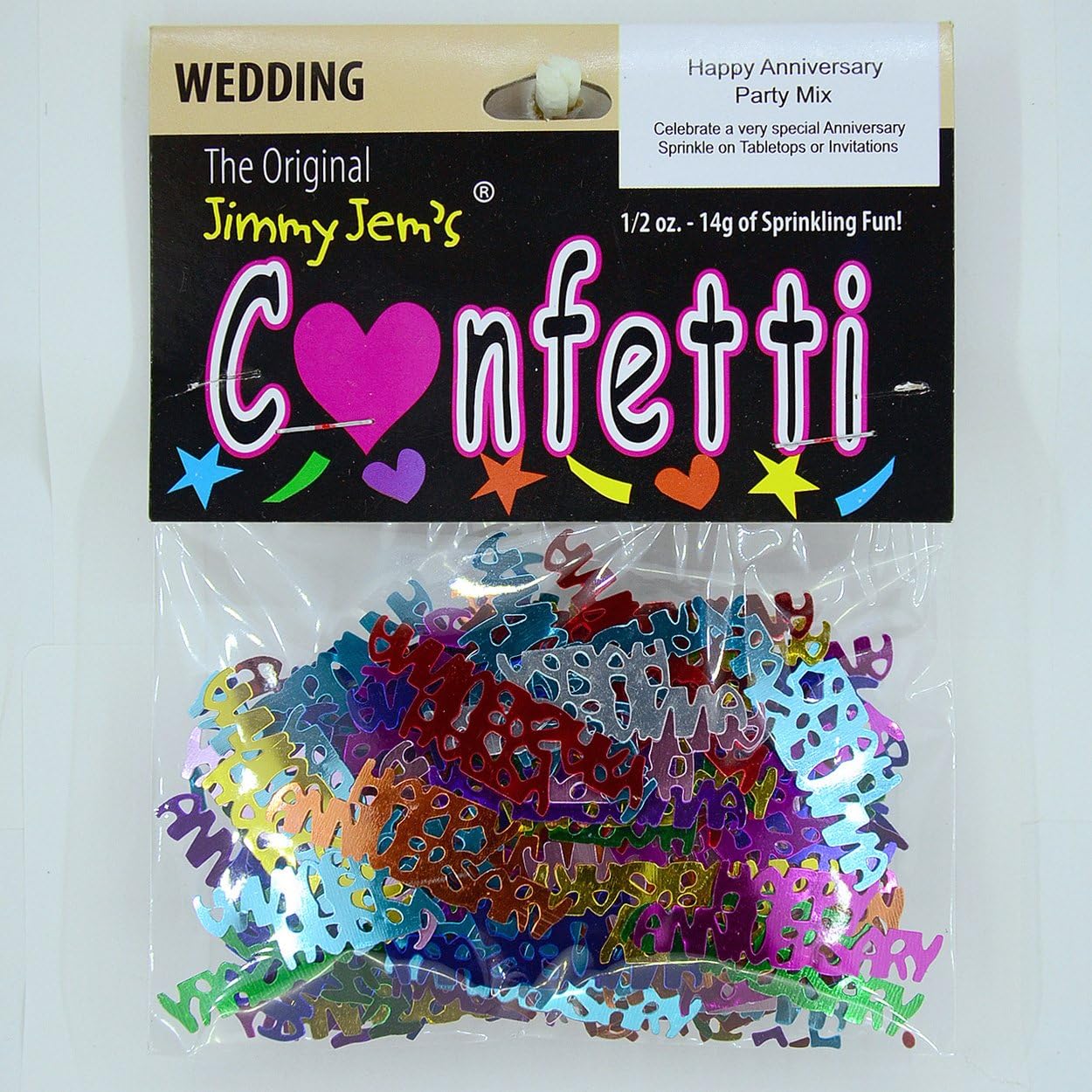 Confeti Word Happy Anniversary Multicolores  2 bolsas de media onza (1 oz) #7862 Q01
