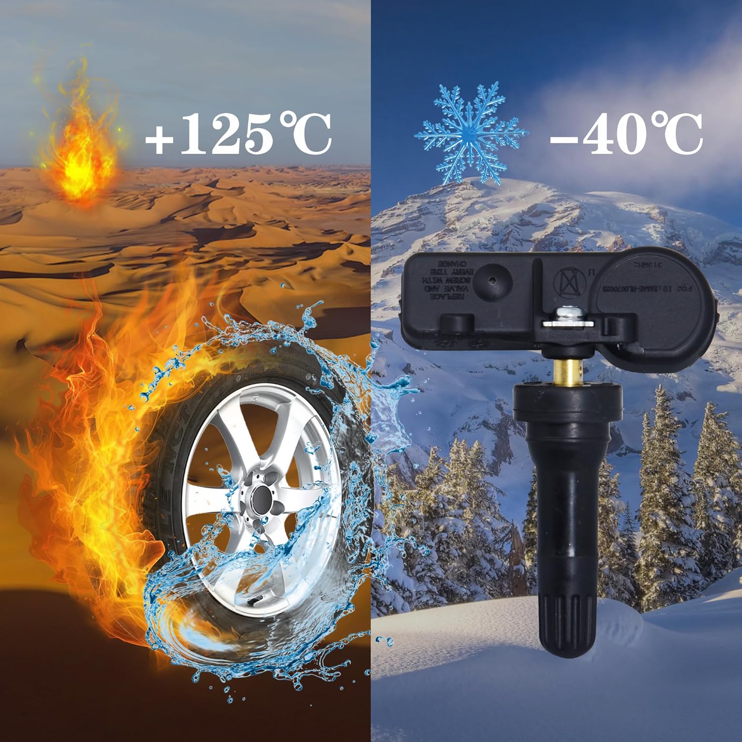 Sensor de presión de neumáticos 315Mhz 4 piezas compatible con Ford F150 Focus Ranger Lincoln Mkz Mazda Tribute B2300 Mercury Mariner Sistema de