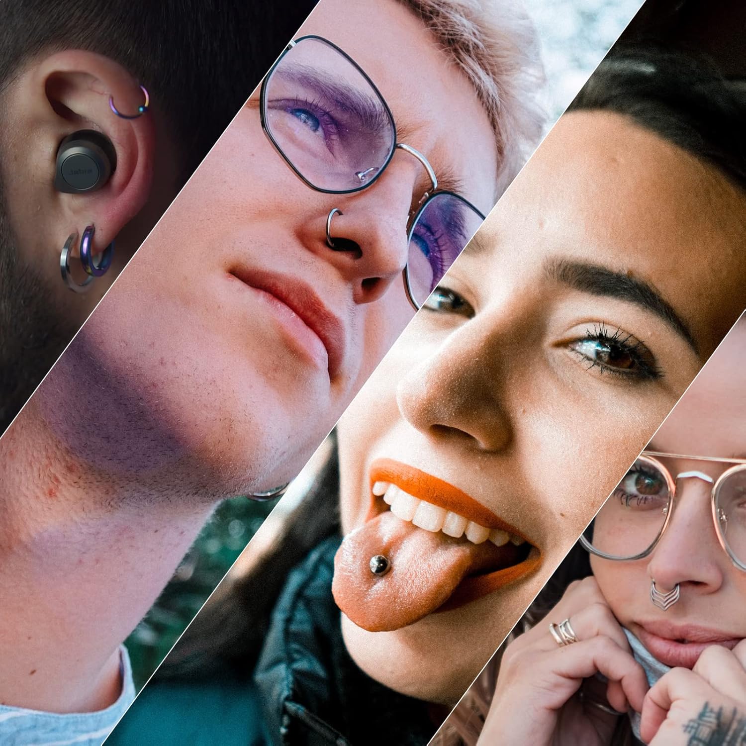 NISIMP Abrazaderas de perforación desechables para todos los piercings, pinzas de plástico para piercing, herramientas de perforación de nariz,