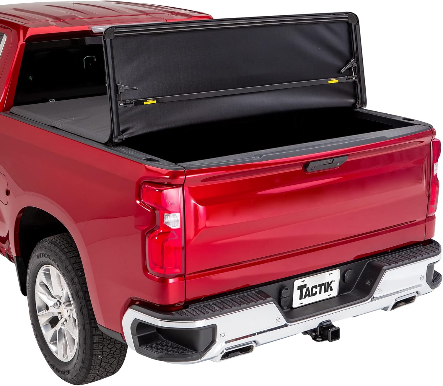 TACTIK Cubierta tonneau suave de tres pliegues para caja de camioneta, se adapta a Ford F150 SuperCrew Cab 2004-2014 con cubierta Tonneau para camas