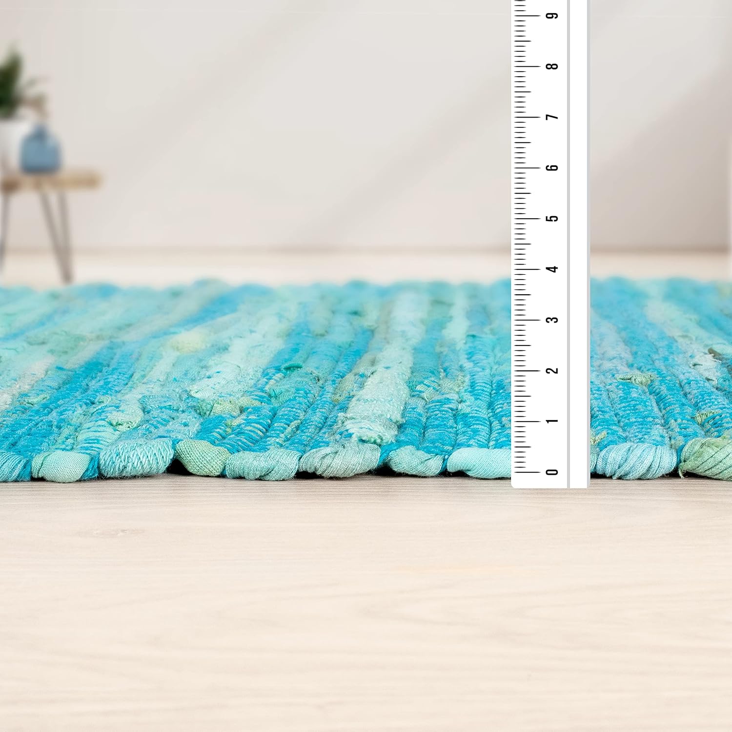 Alfombra de trapo 100% algodón de 24 x 36 pulgadas, alfombra Chindi multicolor, tejida a mano y reversible para sala de estar, cocina, entrada,