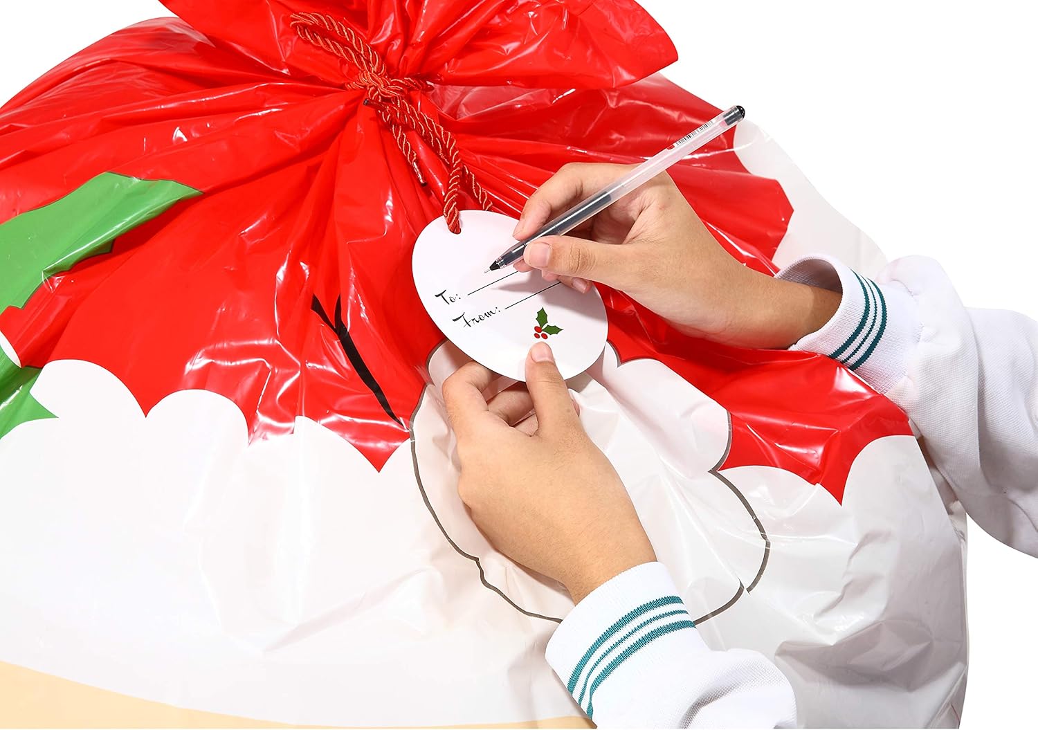 JOYIN 3 bolsas de regalo de Papá Noel jumbo de 56 x 36 pulgadas con etiquetas de regalo para temporada de Navidad, regalos, regalos festivos,