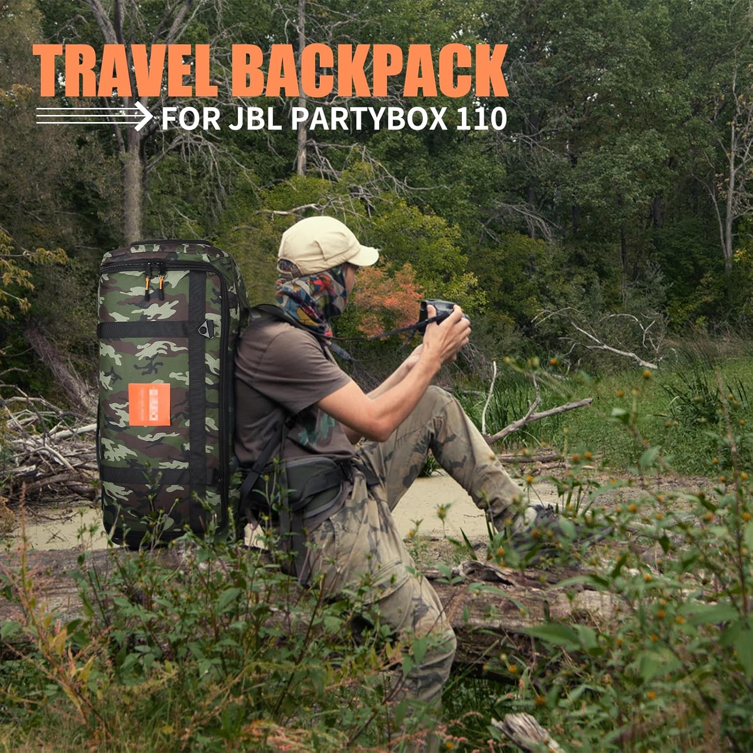 OUKNAK Bolsa de viaje de repuesto para JBL Party Box 110, mochila portátil para altavoz JBL (para JBL partybox 110 camuflaje)